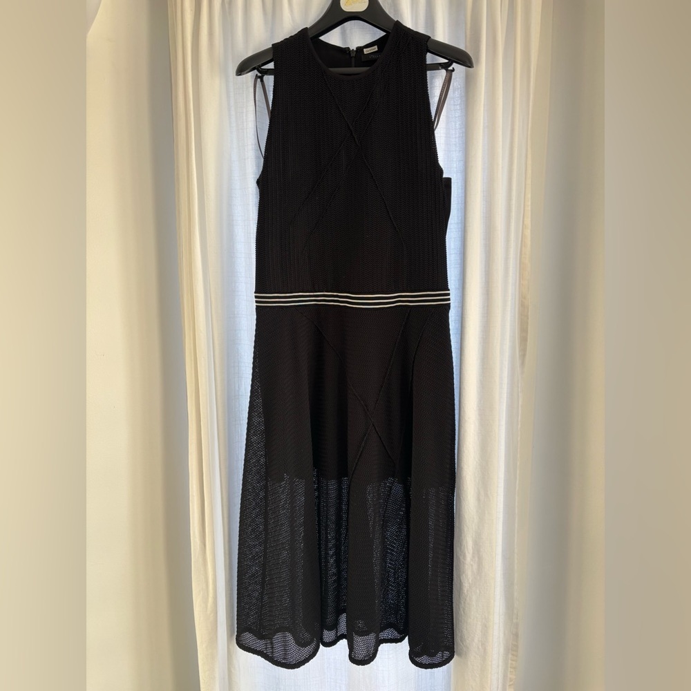 Stella & Jamie black textured cocktail dress size medium